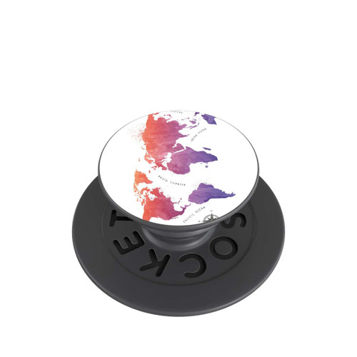  PopGrip Aquarell Weltkarte weiß