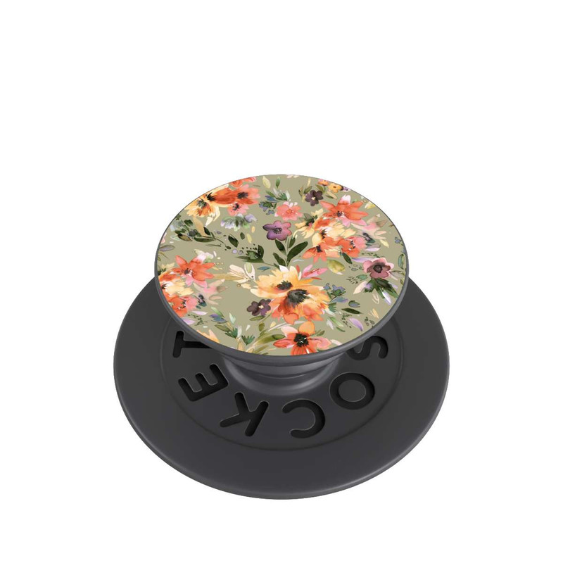 PopGrip Painterly Tropical Flowers Sage Green