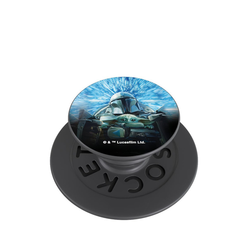  PopGrip Grogu und Mando fliegen blau