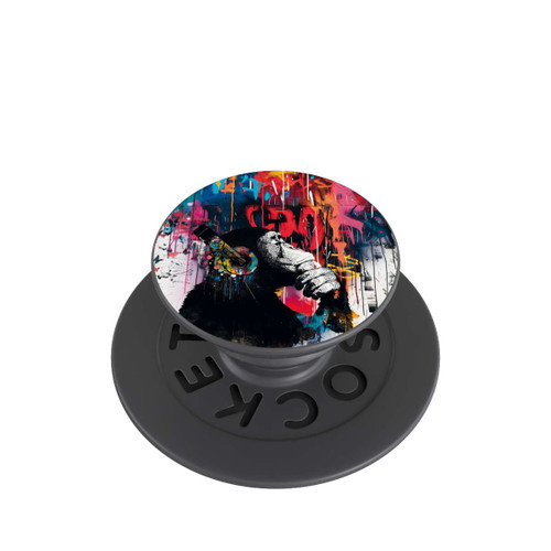  PopGrip Affe Stereo Kopfhörer Graffiti Street Art Blau