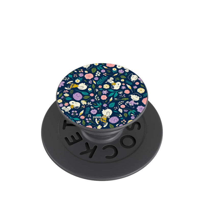  PopGrip Peanuts Dark Flower Pattern