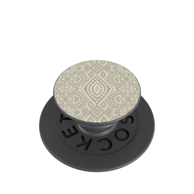  PopGrip Boho Geometric Mosaic Pattern Neutral Grey and Beige