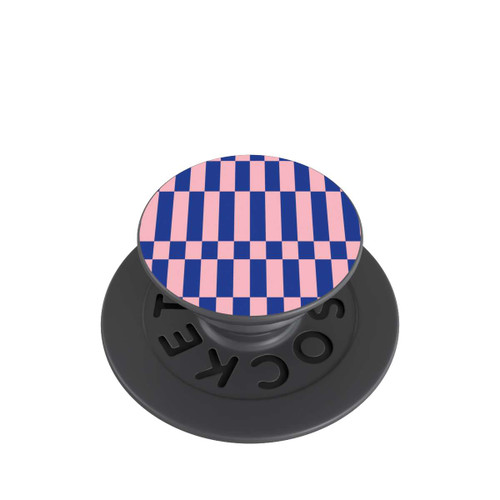  PopGrip Checked Abstract Bold Electric Blue and Pink Color Block