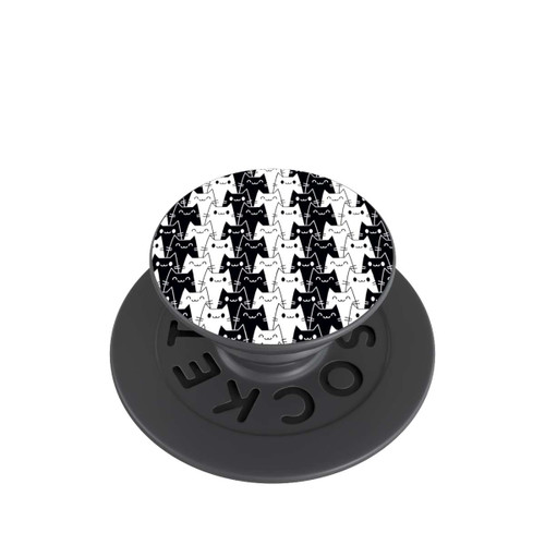  PopGrip Katzentapete Schwarz Weiß